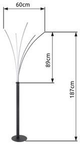 Globo 59229B - Lampă de podea LED BIZZY, reglabilă, cu control tactil, 36W, 230V