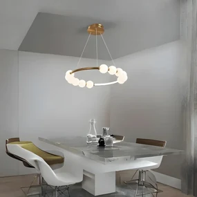 Lustra Led Cu Telecomanda, 3 Tipuri De Lumina, Inaltime Reglabila, 48W, Gold