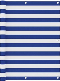 vidaXL Paravan de balcon, alb/albastru, 120 x 500 cm, țesătură oxford