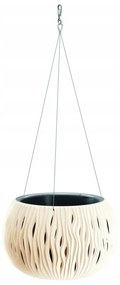 Ghiveci decorativ cu lant, rotund, crem, 23.8x16.1, Sandy Bowl WS