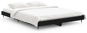 832174 vidaXL Cadru de pat, negru, 140x190 cm, lemn prelucrat