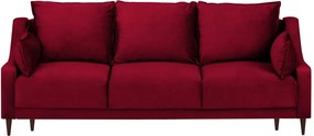 Canapea extensibilă cu 3 locuri și spațiu de depozitare Mazzini Sofas Freesia, roșu