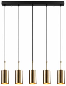 Lustra 5 Becuri Kem - 6386, Soclu E27, Max. 40W, Culoare Antic / Negru