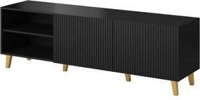 Comoda TV PAFOS, negru, PAL laminat, 150x40x52 cm