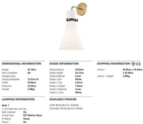Aplica de perete design modern JULIA, alama antichizata