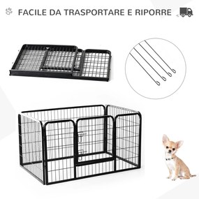 Gard Modular pentru Animale de Companie Pliabil, cu 4 carlige, Negru 125x80x70cm PawHut | Aosom RO