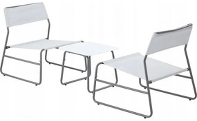 Set mobilier de grădină Leonn (pentru 2 persoane) (alb). 1096324