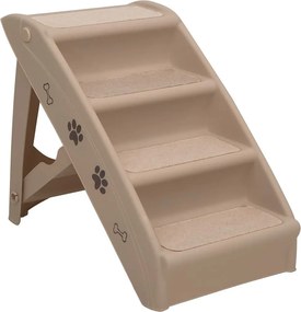 vidaXL Scară pentru câini pliabilă, maro, 62 x 40 x 49,5 cm