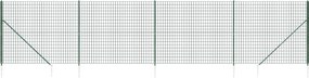 vidaXL Gard plasă de sârmă cu țăruși de fixare, verde, 2,2x10 m