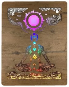 Li-Go 4421/A/4 - Decorațiune LED de perete LED/10W/5V 30000 mAh 70x90 cm stejar/chakre