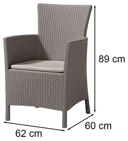 Set de mobilier de grădină pentru balcon Iowa II cu masă în culoarea cappuccino