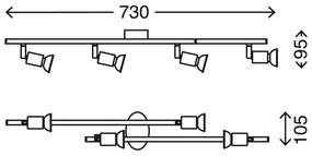 Spot LED SIMPLE 4xGU10/3W/230V Briloner 2767-042