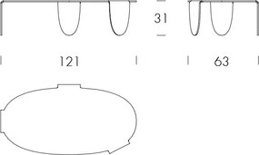Masuta de Cafea Design LUX, Sticla, Arturo 121x31cm