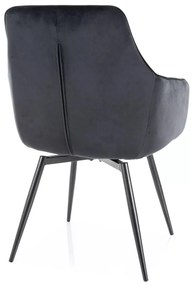 Scaun rotativ Servio velvet negru/negru Blu19