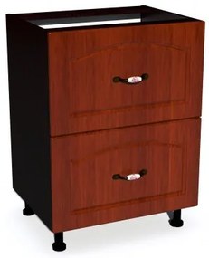 Corp inferior 60 cu 2 sertare metalice pentru greutate Zebra MDF mustata cedru