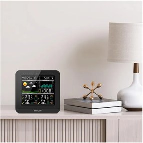 Stație meteo cu afișaj LCD și ceas deșteptător Sencor 3xAAA negru