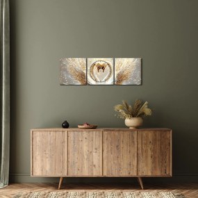Tablou - Lebede Aurii (cu ceas) (90x30 cm)