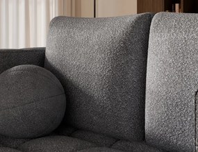 Canapea Kastol , gri bouclé extensibil, 137x71x74 cm – Royal 04