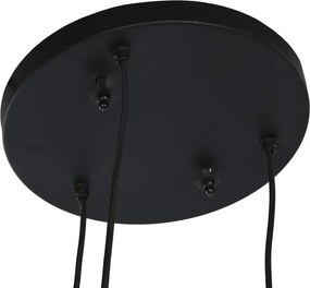 Set 3 lustre suspendate din lemn de mango, negru și natur, 110 x 38 cm, „Creil”