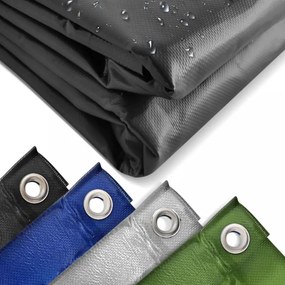 JAGO Prelata 650 g/m², ochiuri de aluminiu, negru, 4 x 6 m