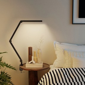 HOMCOM Lampă de Birou LED Dimmabilă cu Clește, Braț Reglabil și 2 Culori de Lumină, Negru | Aosom Romania