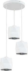 Lustră pe cablu SIRO 3xE27/15W/230V albă/argintie