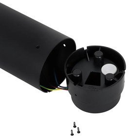 Lampă de podea exterioară neagră cu sticlă opalescentă 80 cm IP44 - Huma