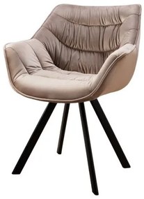 Scaun design retro Dutch Comfort, catifea greige