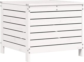 vidaXL Taburet de grădină, alb, 62x63,5x53,5 cm, lemn masiv pin