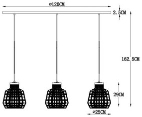 Lustră pe cablu Lucide 02406/03/36 FIONA 3xE27/60W/230V