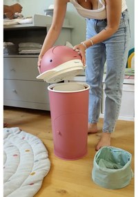 Coș de gunoi roz închis pentru scutece din plastic 25 l Whale – Kindsgut