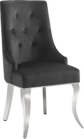 Set 2 scaune Modern Barock, argintiu/ catifea neagra