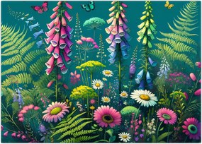 Tablou pe sticlă - Flori de câmp (70x50 cm)