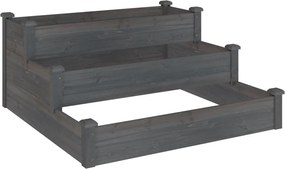 vidaXL Strat de grădină înălțat, gri, 120x120x56 cm, lemn masiv brad