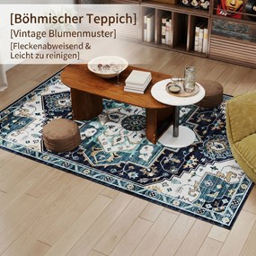 HOMCOM Covor Boho Antiderapant și Lavabil cu Fir Scurt 230x160cm Multicolor | Aosom Romania