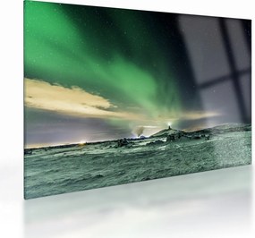 Tablou pe sticlă cu Aurora Borealis (70x50 cm)