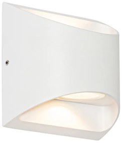 Lampă de perete exterioară modernă albă cu LED 2 lumini IP54 - Mal