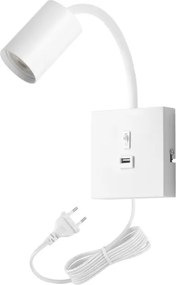 Immax NEO 08296L - Lampă de perete cu USB PUNTO 1xGU10/9W/230V albă