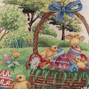 decoDoma Față de pernuță tip goblen PUI DE Găină 45 x 45 cm