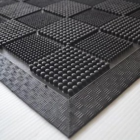 Covoraș de curățare din cauciuc Pin Squares 40 x 60 x 0,7 cm, negru