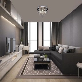 Plafoniera LED design modern Pallas crom, alb 40cm