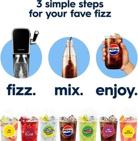 Sticlă pentru carbonatare Sodastream My Only Bottle, 0,5 l, fără BPA, compatibilă cu Spirit, Jet, Fizzi, Genesis, One Touch, Play, Power și Source, negru