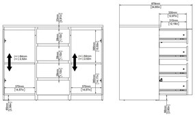 Comodă în culoare naturală cu aspect de lemn de stejar 121x91x50 cm Naia – Tvilum
