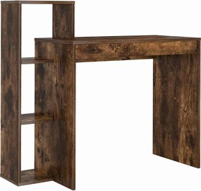 vidaXL Birou cu raft Stejar fumuriu 100 x 40 x 90 cm Lemn compozit