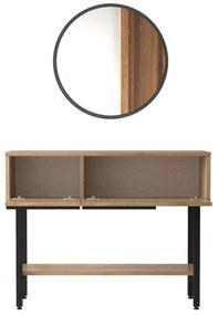 Măsuță consolă Otto 12 (cu oglindă) (nuc + negru). 1106473