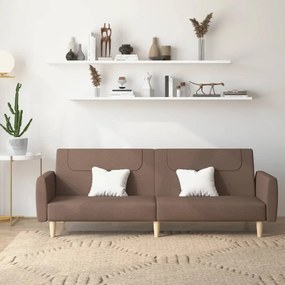 337413 vidaXL Canapea extensibilă cu 2 locuri, gri taupe, material textil