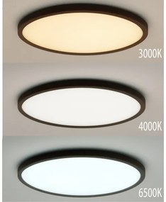 Plafonieră LED 18W, 230V, 3000/4000/6500K, Ø23 cm, maro