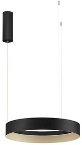 Lustra circulara aluminiu negru/auriu LED CCT LUMIA 50cm