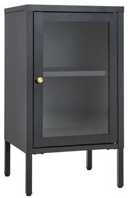 Vitrină Dalby, 1 ușă, oțel, negru 38x35x70 cm