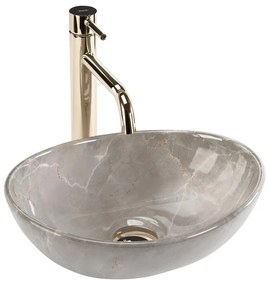 Lavoar pe blat Rea Sofia Mini oval 35 cm Kashmir gri-lucios